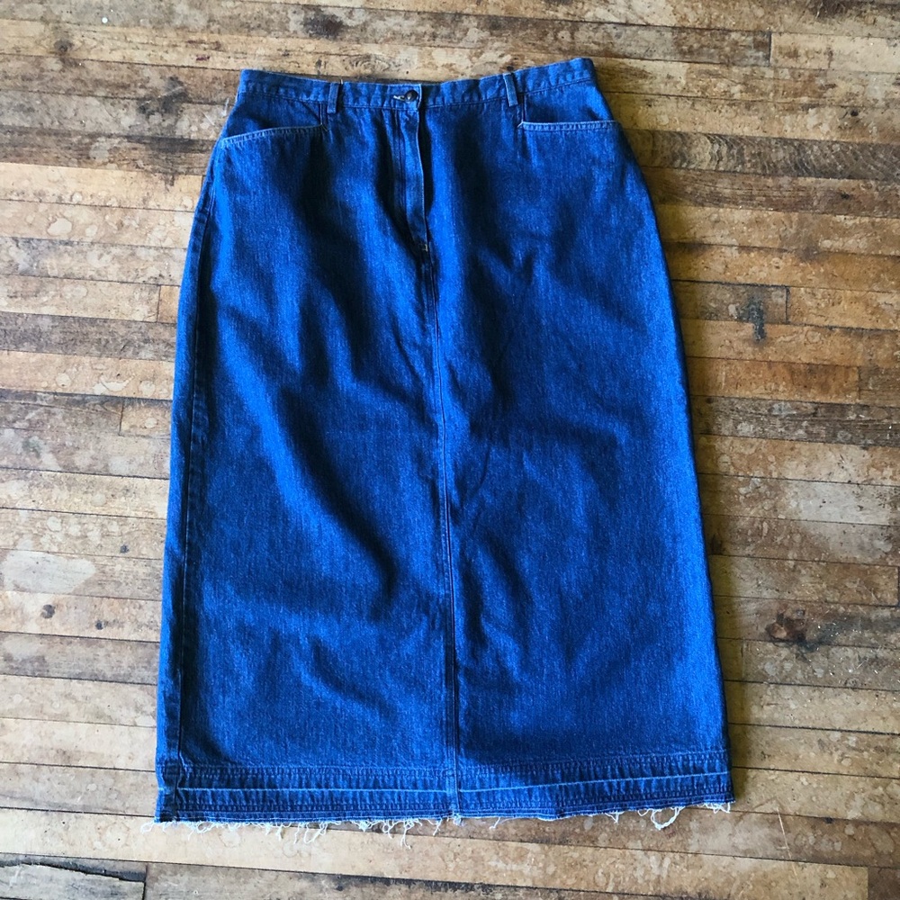 Vintage Denim Midi Skirt